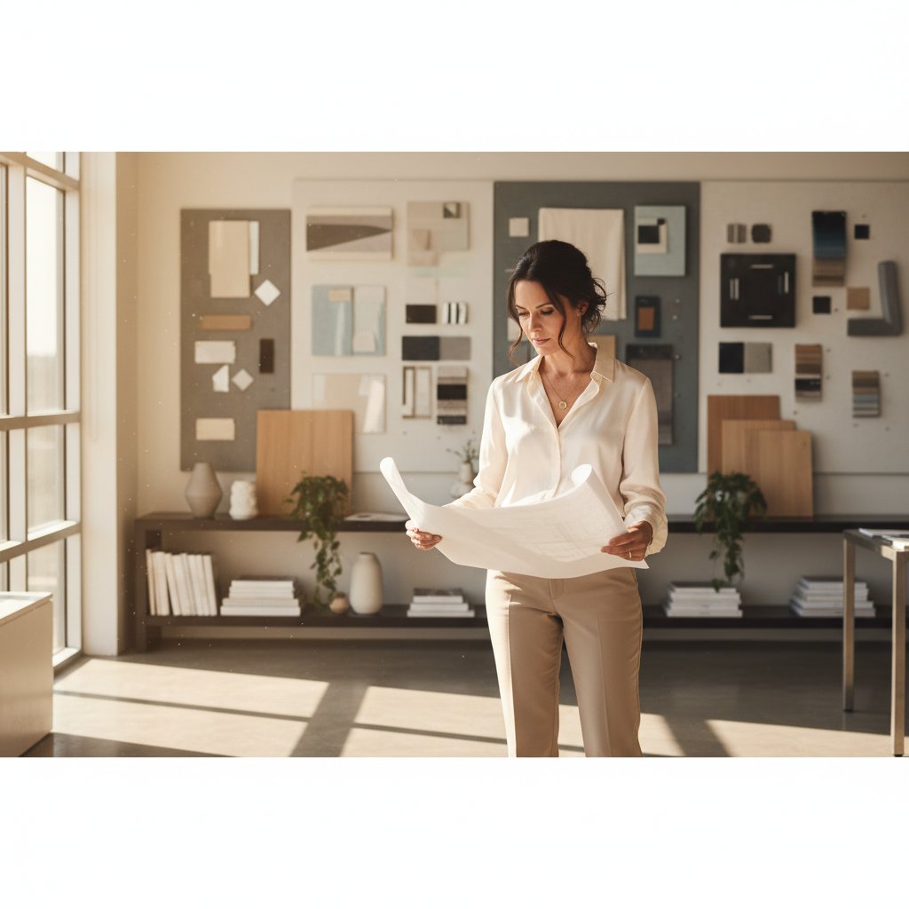 Interior design studio workspace